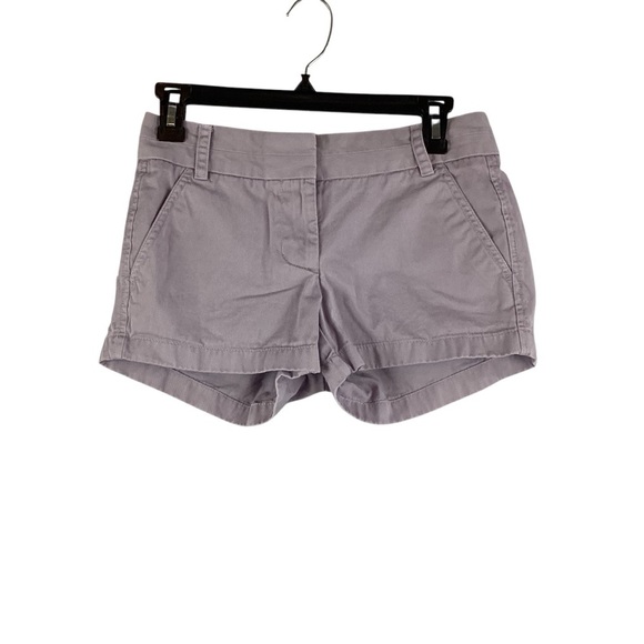J.Crew Chino Lavender Cotton Shorts 00 Classic Fit Lightweight Summer - Picture 1 of 4